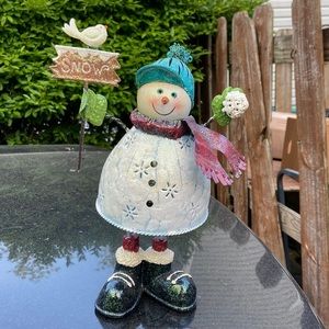 Snowman tea light holder